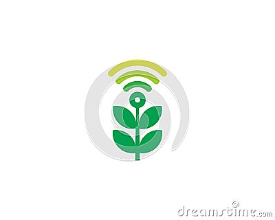 Nature Eco Wifi Icon Logo Design Element Vector Illustration