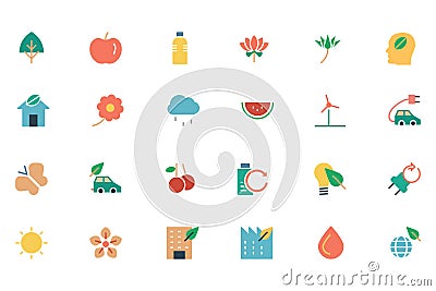 Nature and Ecology Colored Icons 1 Stock Photo