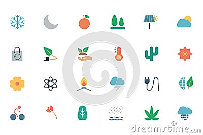 Nature and Ecology Colored Icons 3 Stock Photo