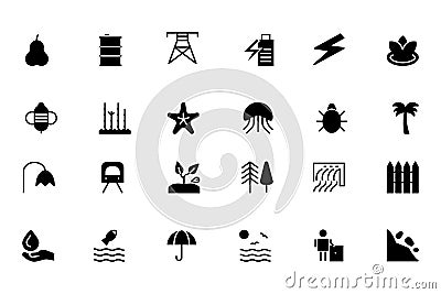 Nature and Ecology Colored Icons 5 Stock Photo