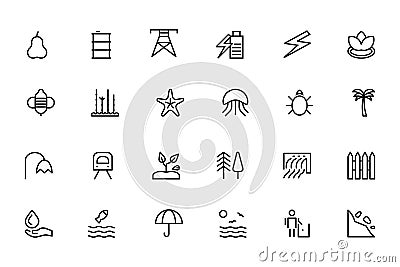 Nature and Ecology Colored Icons 5 Stock Photo