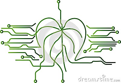 Nature and electronics science Vector Illustration