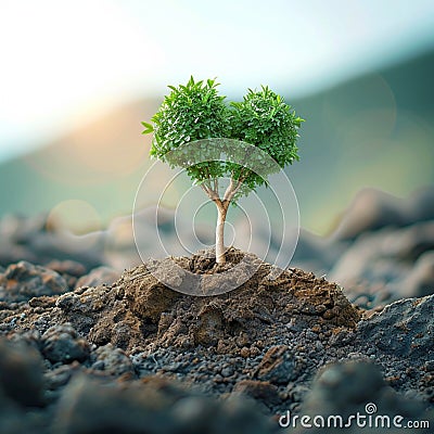 Nature embrace Love for the world symbolized by a tree Stock Photo