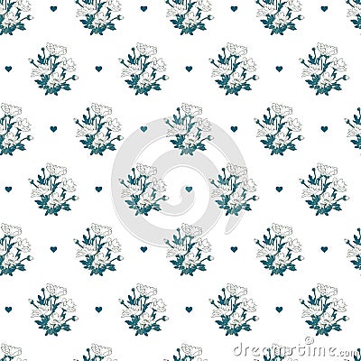 Nature Embrace White Floral Elegance Vector Pattern Vector Illustration