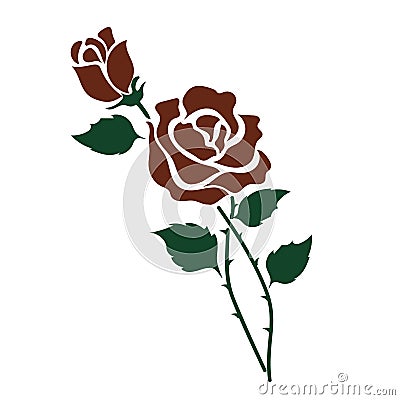 A Nature flower brown rose Vector Illustration