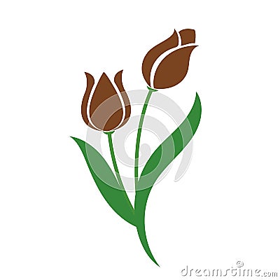 A Nature flower brown tulip Vector Illustration