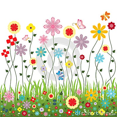 Nature of flowers vector for cute card or website decorating Vector Illustration