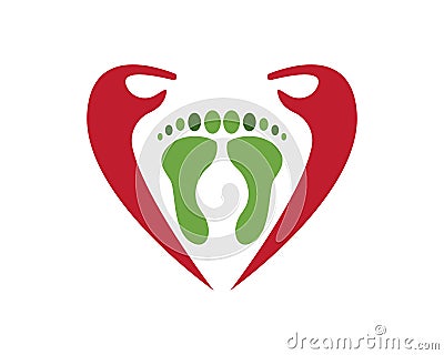Nature foot logo design concept Vector Illustration