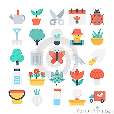 Nature and Gardening Vector Icons 1 Stock Photo