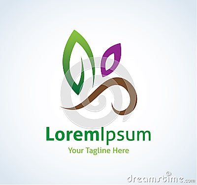 Nature green leaf gift logo logotype icon Stock Photo
