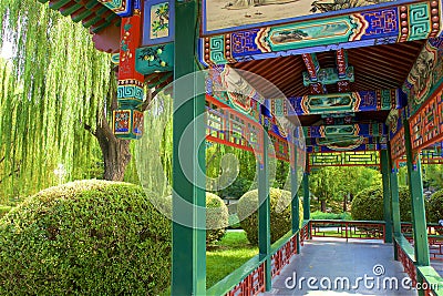 Chinese alleys in Zhongshan Park, Beijing Stock Photo