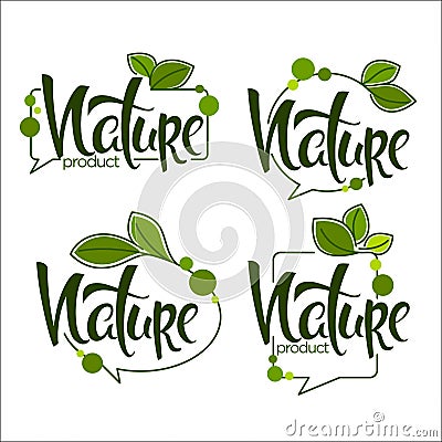Nature Handdrawn Lettering and Doodle Organic Vector Illustration