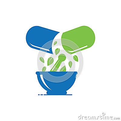Nature health herbal medicine logo Vector Illustration