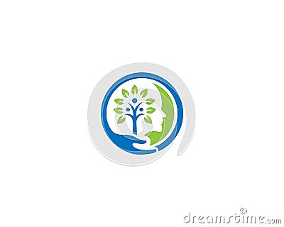Nature Health Mind Care Logo Designs Vector Illustration