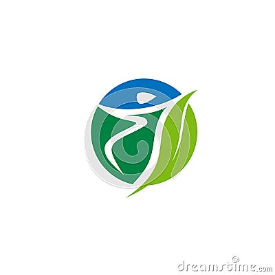 Nature health sport logo vector Vector Illustration