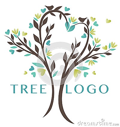 Nature Heart Tree Logo Vector Illustration