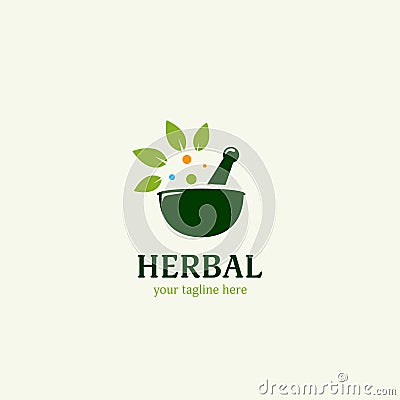 Nature herbal medicine cosmetic logo icon symbol Vector Illustration