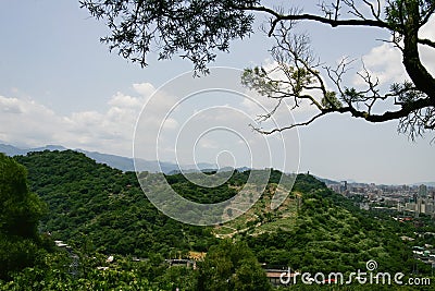 Nature high angle view landscape from Fuyang Eco Park Stock Photo