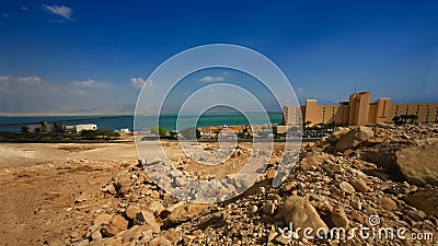 Nature hotel area around the Dead Sea in Israel Editorial Stock Photo