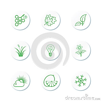 Nature Icon Set Vector Illustration