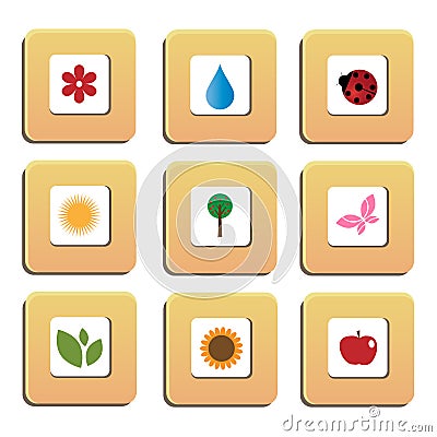 Nature icons Vector Illustration