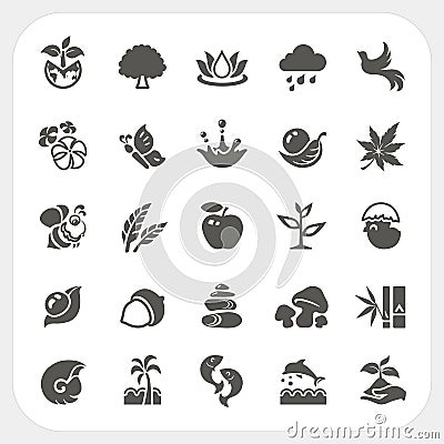 Nature icons set Vector Illustration