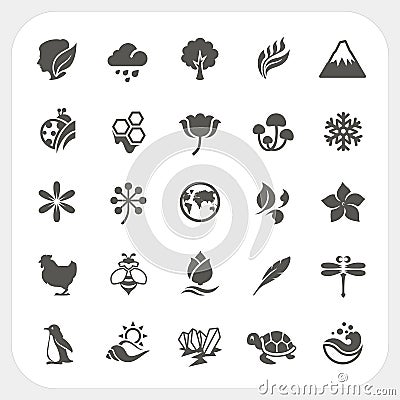 Nature icons set Vector Illustration