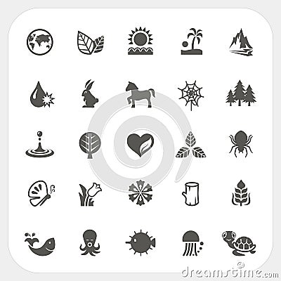 Nature icons set Vector Illustration