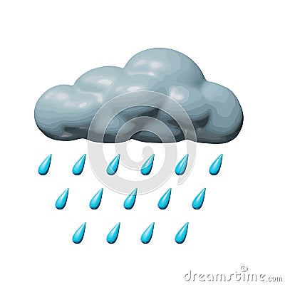 Nature isolated design of plastic rainy cloud toy Vector Illustration