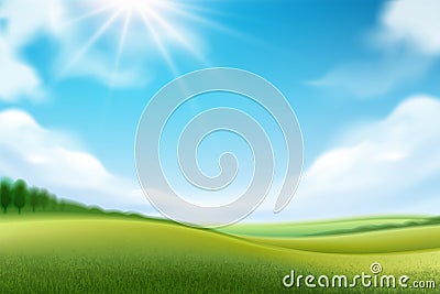 Nature landscape or meadow panorama Vector Illustration