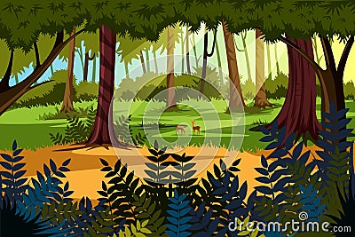 Nature Landscape scenery Background Vector Illustration