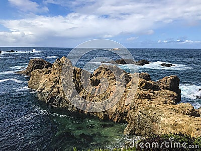 Nature landscape view, the waves beat the rocks Stock Photo