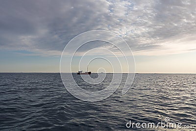 Nature and landscapes of Greenland or Antarctica. Travel on the ship among ices. Stock Photo