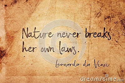 Nature laws Leonardo Stock Photo