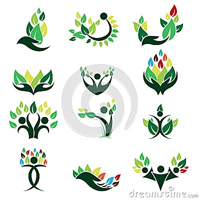 Leaf nature logos icon design Stock Photo