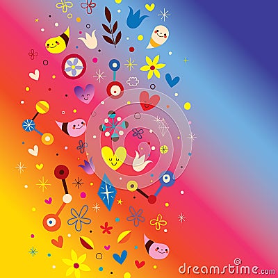 Nature love harmony fun abstract art Vector Illustration