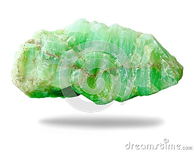 Nature mineral of jade stone on white background. Stock Photo