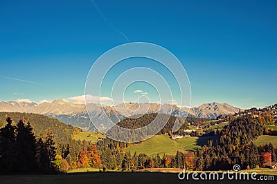 Nature and mountains of the surroundings of Merano in the province of Bolzano late autumn. Italy Stock Photo