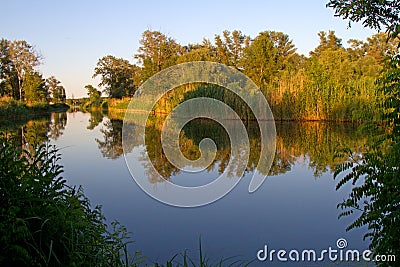 Nature near the peaks, river landscapes Stock Photo