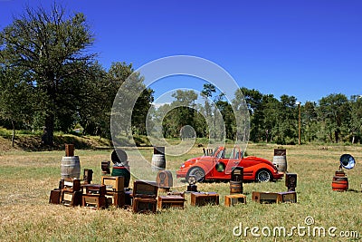 Nature, old radios, turntables beetle. Editorial Stock Photo