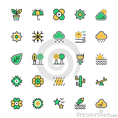 Nature, Park Vector Icons 2 Stock Photo