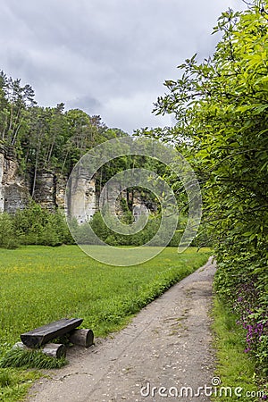 Nature reserve Udoli Plakanek near Kost castle, Eastern Bohemia, Czech Republic Stock Photo