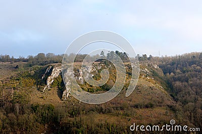 Nature rock mountain, Crevecoeur, Leffe, Dinant, Belgium Stock Photo
