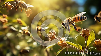 A Mesmerizing Swarm of Bees Stock Photo