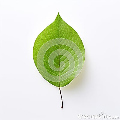 Nature's Resilient Sole: A Vibrant Green Leaf Crowns a Blank Canvas Stock Photo