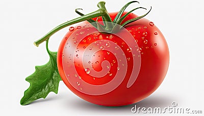 Nature's Ruby: Closeup of Tomato Isolated on White Background Stock Photo