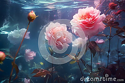 Nature's Serenity, capturing the Ethereal Beauty of Flowers Stock Photo