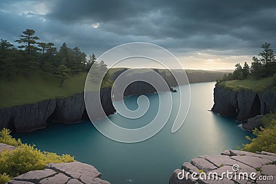 Nature's symmetry Incorporate foreground elements made with generative ai Stock Photo