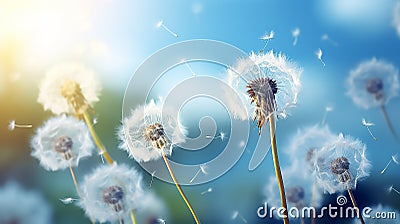 a dandelion in its various stages Stock Photo