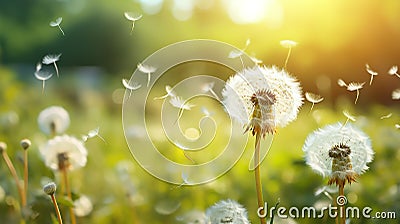 a dandelion in its various stages Stock Photo